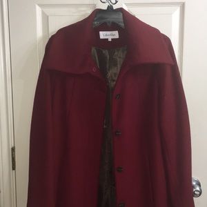 Cranberry Calvin Klein Trench Coat